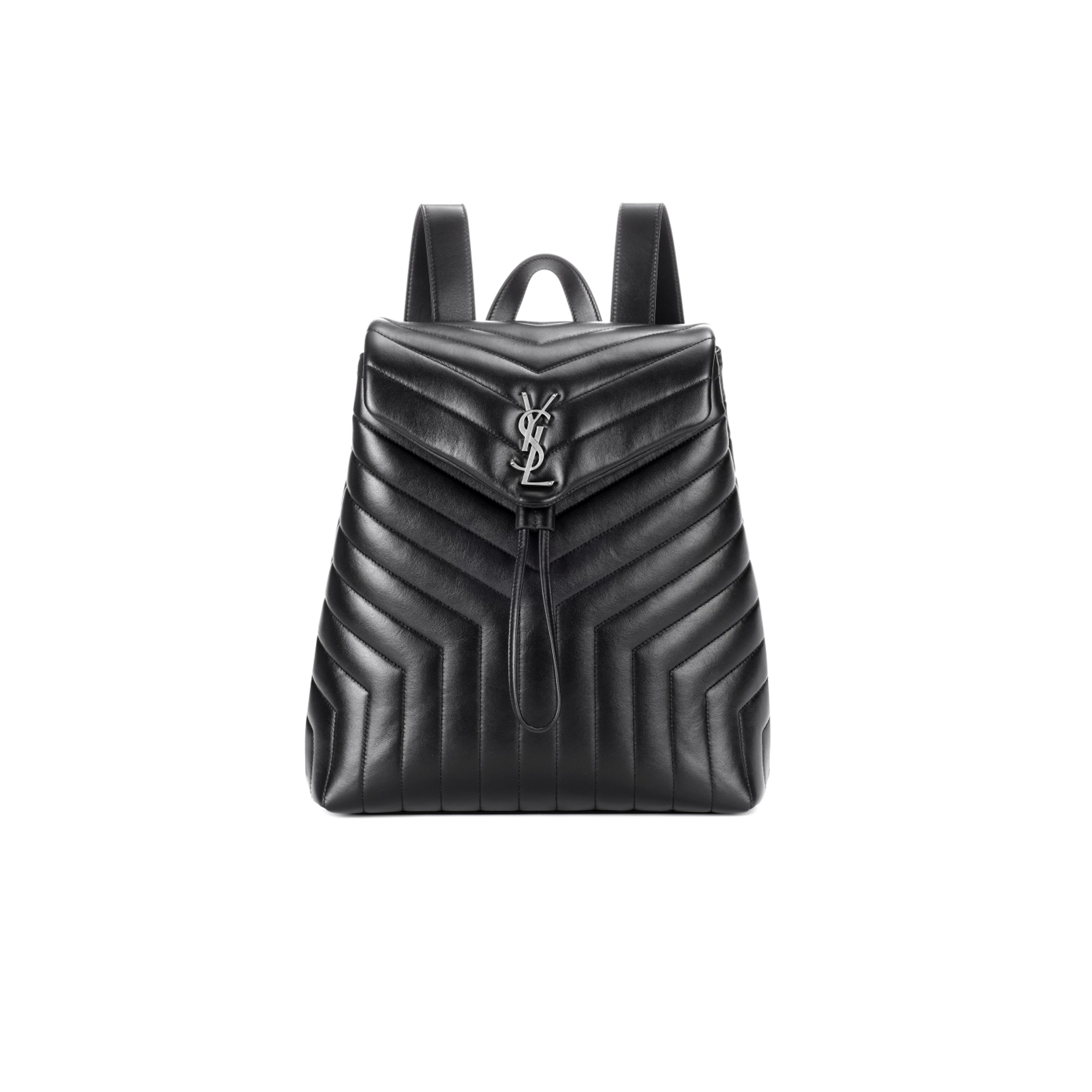 YSL LOULOU MEDIUM BACKPACK BLACK IN QUILTED LEATHER 487219DV7261000 (33*26*13cm)